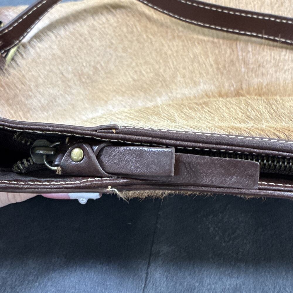 Diane Gail Roma Leather Shoulder Natural Springbok Fur Brown Tan Bnfts Charity - Picture 12 of 16